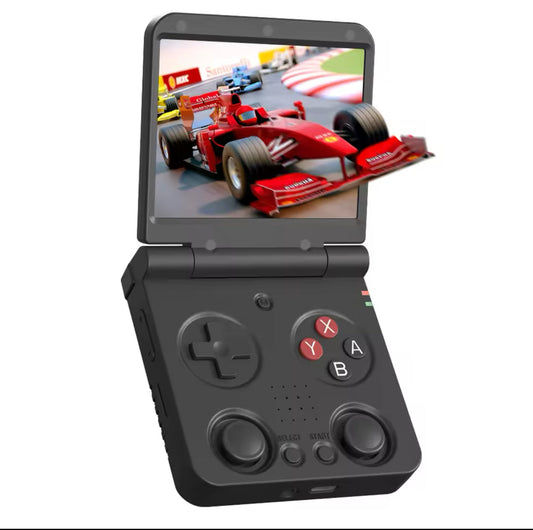 Miyoo Flip - Portable Video Game Console + Case  (Black) v2 - Miyoo Mini V2