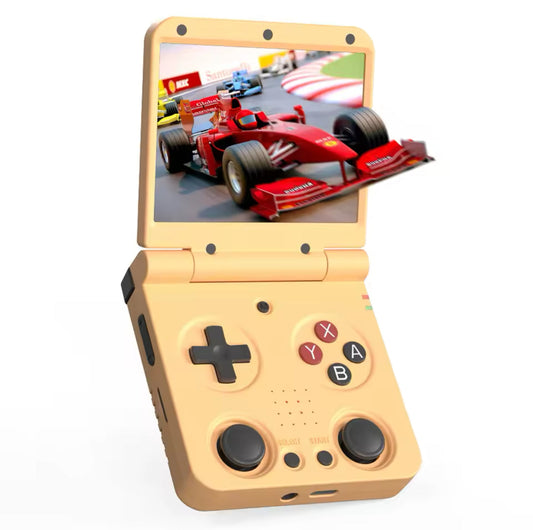 Miyoo Flip - Portable Video Game Console + Case  (Yellow) v2 - Miyoo Mini V2