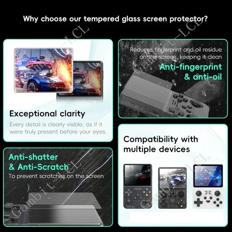 R36H Tempered Glass Screen Protector – 1–3PCS Ultra Thin, 9H Hardness - Miyoo Mini V2