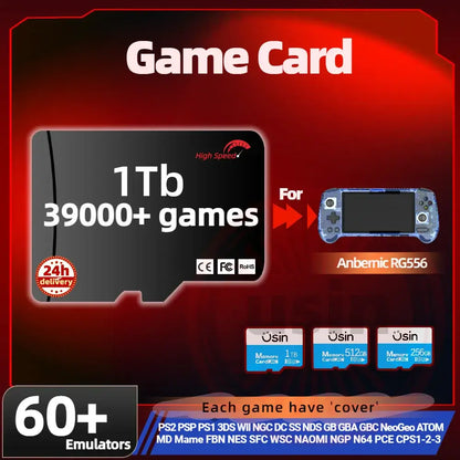 Game Card For R36H  Plug&play Pre-install Retro Games PSP PS1 SD Memory TF H-Speed 1TB 512G 256G 128G - Miyoo Mini V2