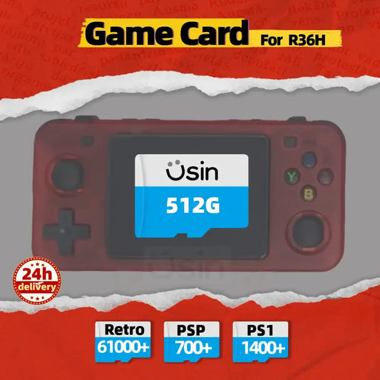 Game Card For R36H  Plug&play Pre-install Retro Games PSP PS1 SD Memory TF H-Speed 1TB 512G 256G 128G - Miyoo Mini V2