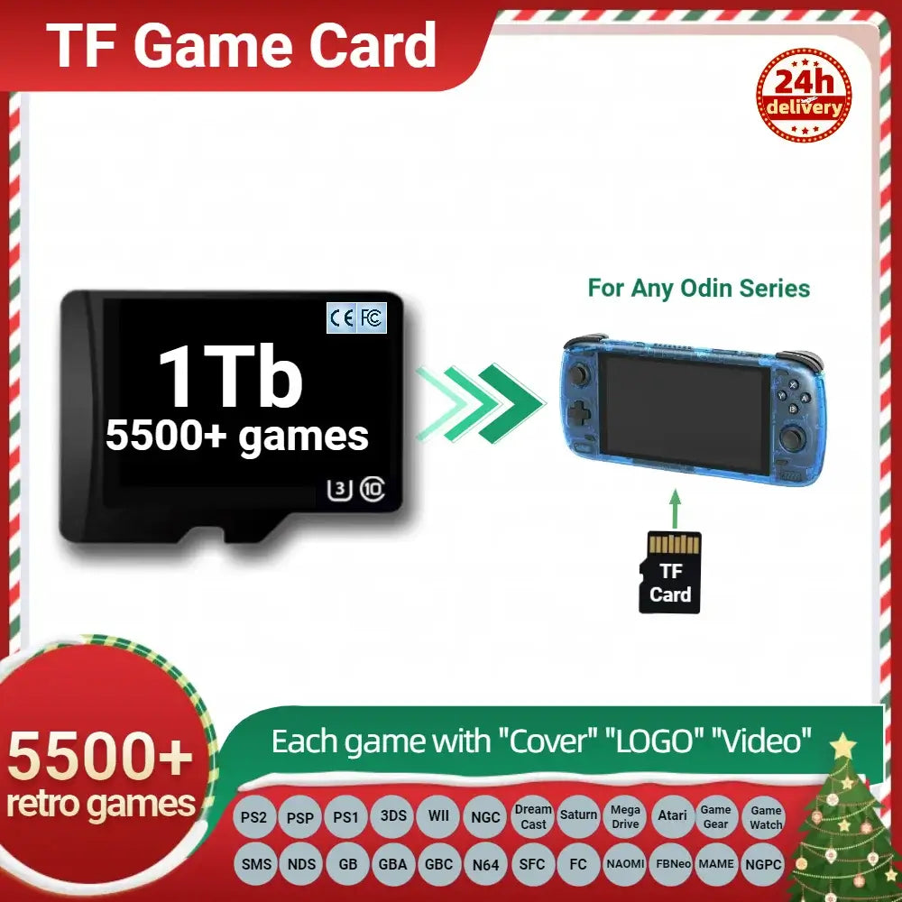 Game Card For R36H  Plug&play Pre-install Retro Games PSP PS1 SD Memory TF H-Speed 1TB 512G 256G 128G - Miyoo Mini V2